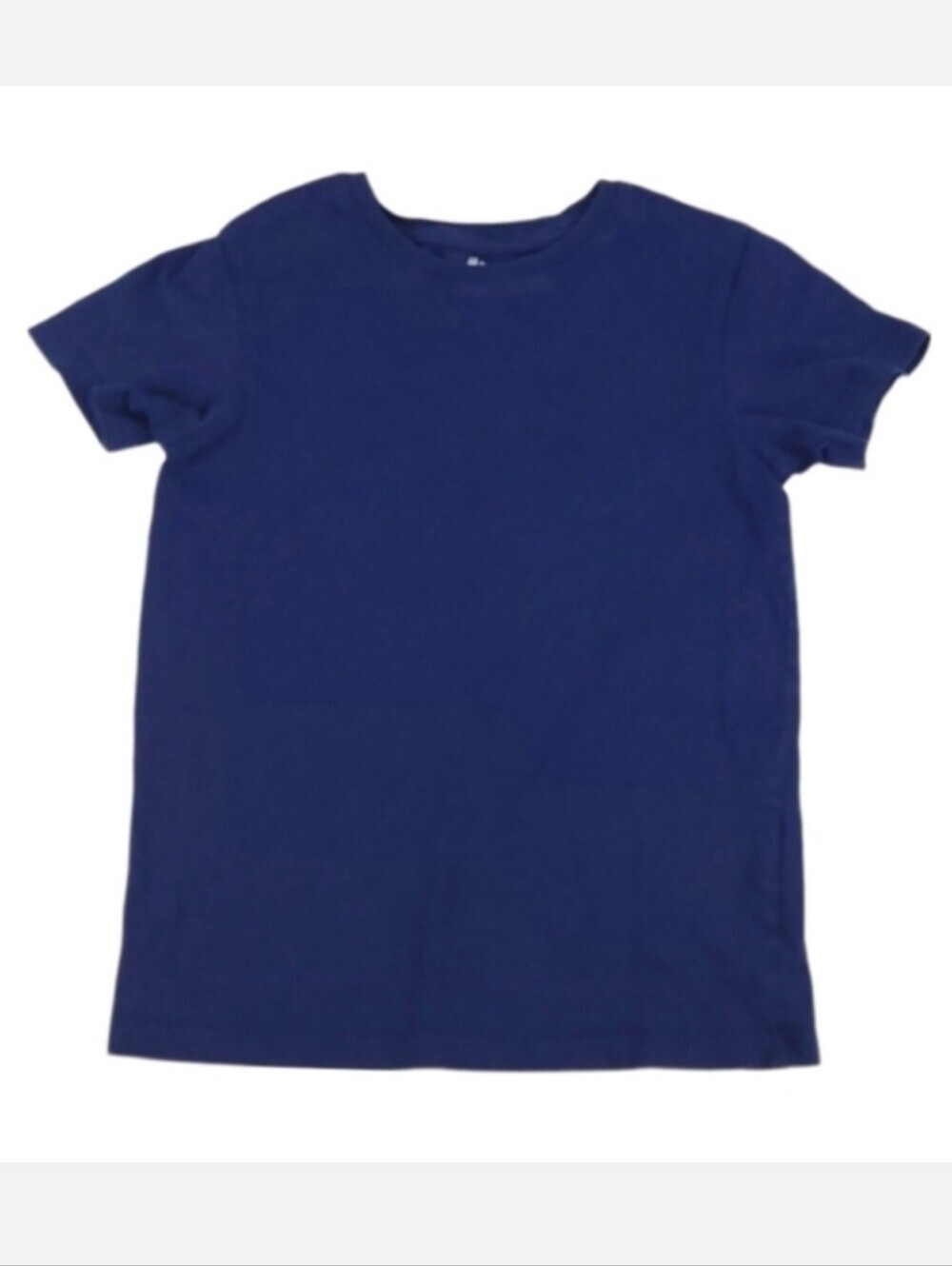 H&M Navy Blue Kids Short Sleeve Crew Neck T-Shirt 100% Cotton Tee Size S Small